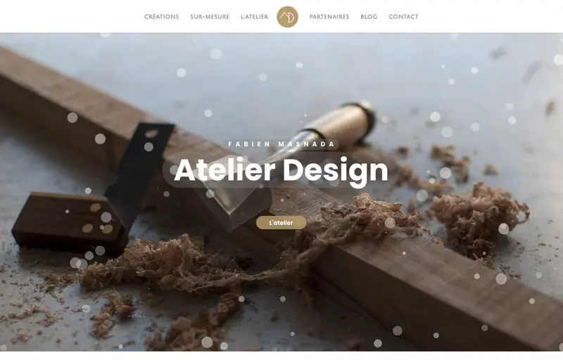 Page d'accueil du site de Atelier Design Masnada, ébéniste à Annecy